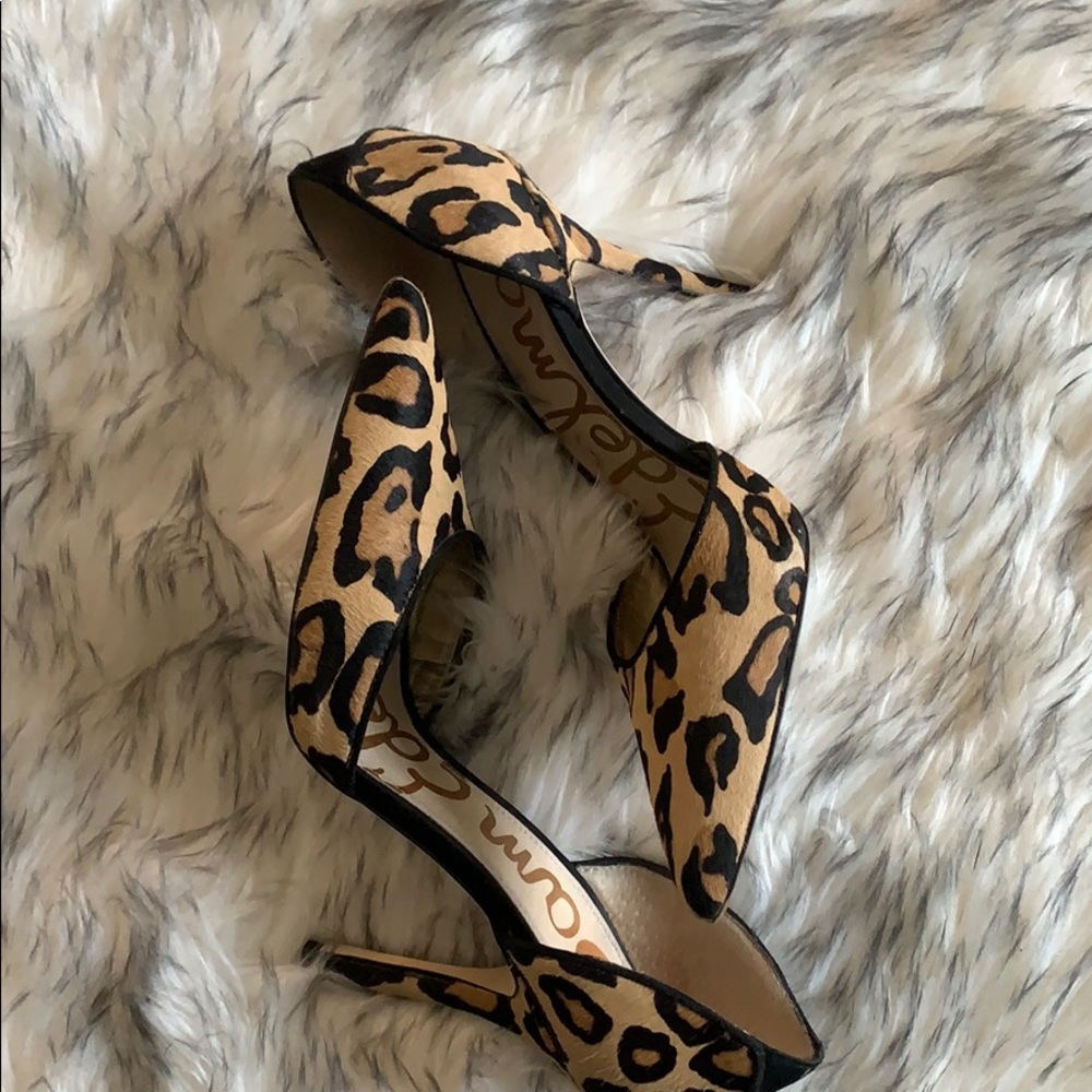 Sam Edelman Delilah Leopard calf hair heels, 6.5
